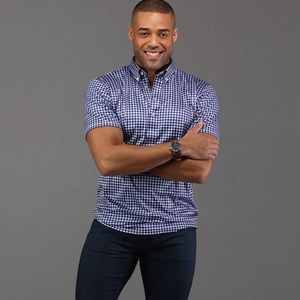 Collars & Co. Oxford Button Down Collar Polo Navy Gingham R136 R139